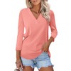 TICTICMISS 3/4 Sleeve Tops for Women V Neck T Shirts
