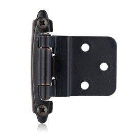 Vallecloud 4 Pack (2 Pair) 3/8" Inset Oil Rubbed Bronze Self Closing Cabinet Hinges for Offset Kitchen Cabinet Door, Face Frame Semi Concealed Kitchen Cabinet Hinges