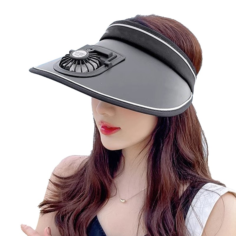 Sun Visor Hats with Fan Large Area Sun Protection Visors