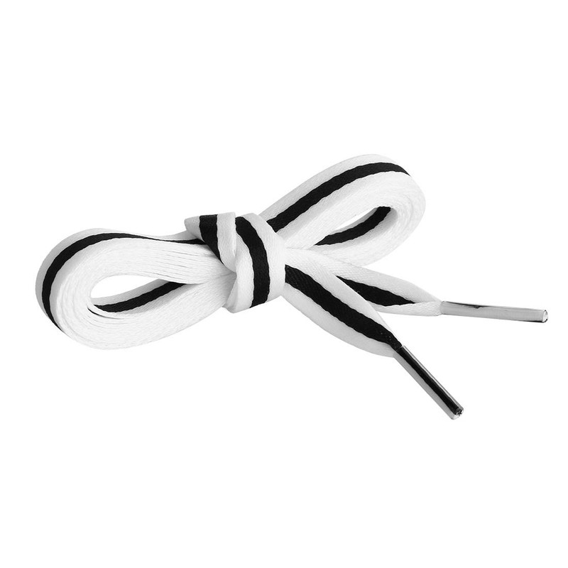 [Allegra K] Striped Canvas Shoelaces, Flat Laces, Flat Laces, Wide