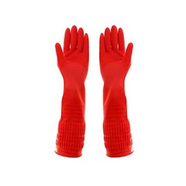 1 Pair Heavy Duty Rubber Gloves with Extra Long Cuffs, Durable Kitchen Gloves with Non-slip Grip, Car Washing Gloves Suitable for Dish washing, Household Cleaning, Gardening, Size M