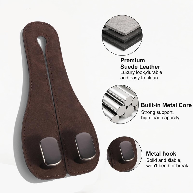 Car Seat Headrest Hook 2 Pack, Upgraded Metal Core with