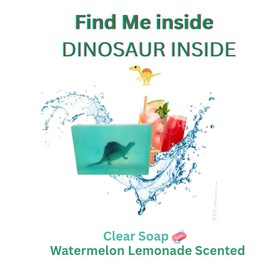 BearNaturalOrganics Kids Soap – Clear Natural Soap Bar with Toy Inside (Dinosaur Collection) – Fun Bath Gift, Gentle Face & Body, Paraben & Chemical Free – 4 oz