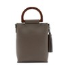 VITAFELICE Inb-90031p Women's 2-Way Pochette with Wood Handle, coffee