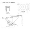 WANLIAN Caster Wheels 2 Inch Casters Set of 4 Heavy