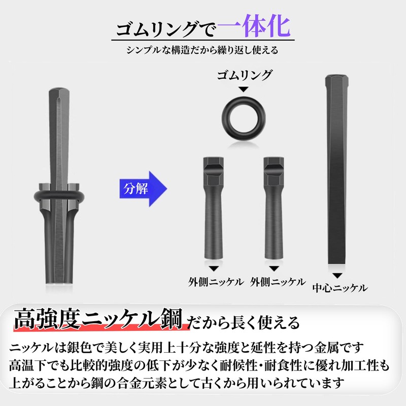 azumafy Stone Splitter Set of 5 18mm Stone Opener Wedge