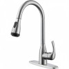 2 Handle High Arc Brushed Nickel Bathroom Sink Faucet 4
