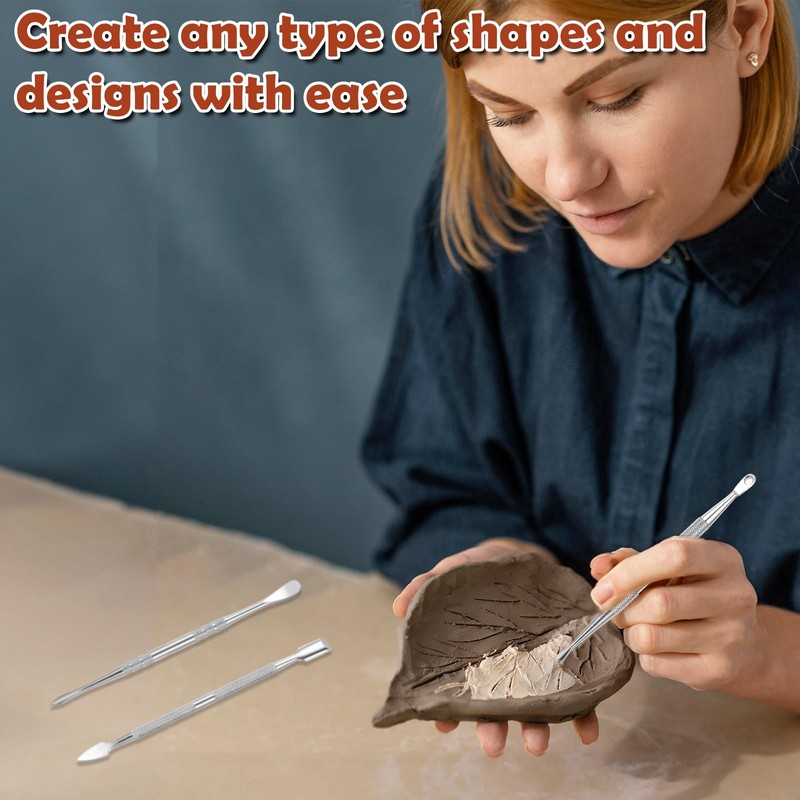 Piriuuo Wax Carving Tools Set, Stainless Steel Clay Sculpting Tools