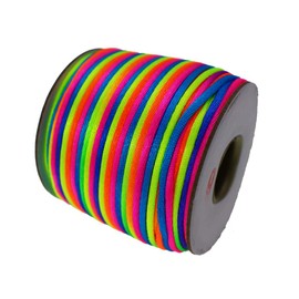 PAMIR Tong 100 Yards Nylon Satin Cord, Rattail Silk Trim Beading Thread for Chinese Knotting, Kumihimo, Beading, Macramé, Jewelry Making, Sewing, DIY (19 Rainbow)
