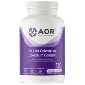 AOR AOR All-Life Colostrum 500mg 120 Capsules - Bovine Colostrum Supplement for Gut Health, Skin & Nails, Whole-Food Sourced Colostrum for Everyday Vitality - Non-GMO, Vegetarian and Gluten-Free