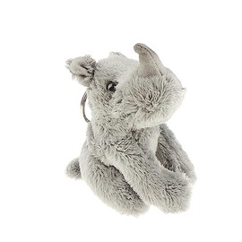 Glamour Girlz ute Soft Cuddly Fluffy Christmas Birthday Gift Plush Fabric Animal Pet Farm Safari Wildlife Women Men Car Handbag Bag Backpack Purse Charm keyring Key Chain Rings (Rhino)