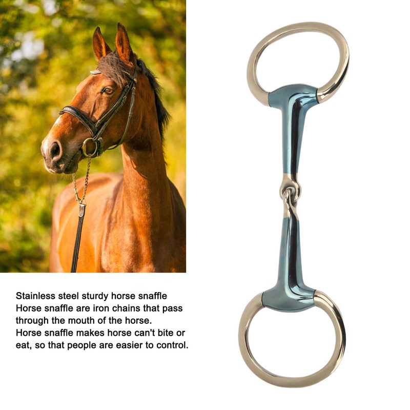 125mm Equine Mouth Snaffle Stainless Steel Electroplated Ring Bit Jointed