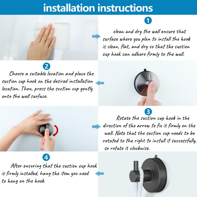 DGYB Suction Cup Hooks - Set of 2 Towel Hooks