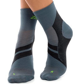 ZaTech Plantarfasziitis Socken, Kompression Socken, unterstützt Ferse, Knöchel und Fußgewölbe, für bessere Durchblutung, reduziert Fußschwellungen und Schmerzen (Grau/Schwarz, XL, 43-45)