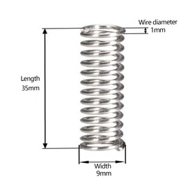 MACHSWON Compressed Spring for Home, Machinery, Industrial, Screen Doors, Lawn Mowers, Stainless Steel Compressed Spring 9mm OD 1mm Wire Size 35mm Free Length, 20pcs
