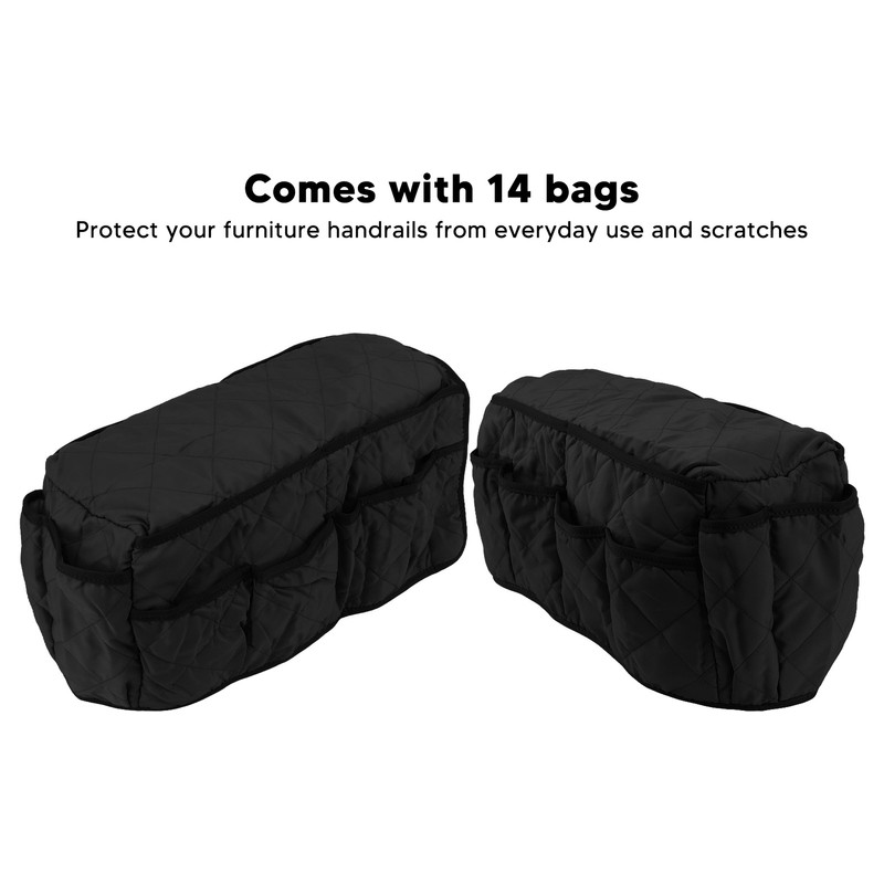Arm Chair Bedside Storage Organizer Waterproof Pocket Sofa Arm Cover