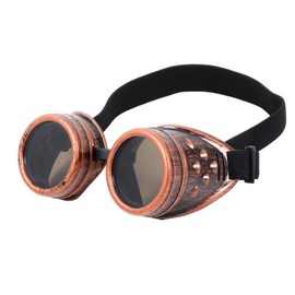 TOEKSIX TOEKSIX Vintage Steampunk Goggles Cosplay Punk Gothic Glasses (Purple Bronze)