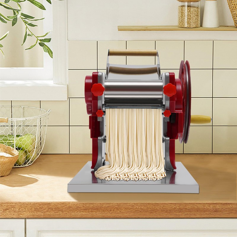 Pasta Maker Machine, Manual Hand Press, Adjustable Thickness Settings (0.5-5