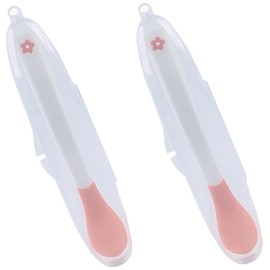 OKAWASI Baby Food Spoons, Set of 2, Color Changing with Temperature Warming Spoons for Baby Burns (Pink)