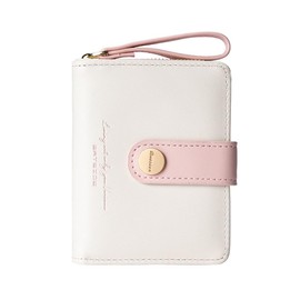 Oyccen Women's Small Wallet PU Leather Purse Women Small Wallet Credit Card Holder Purse with Zip Coin Compartment, pink, Casual