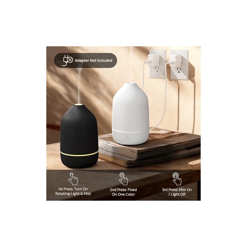 Essential Oil Diffuser, 100ml Aromatherapy Diffuser, Mini Ultrasonic Diffuser for