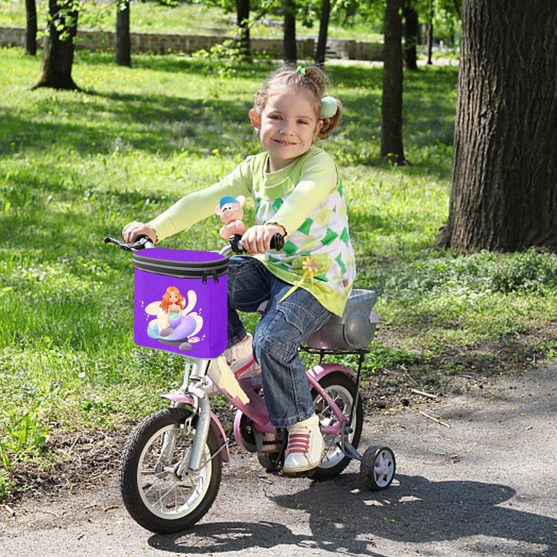 LUKIUP Mermaid Children's Handlebar Bag, Bicycle Bag with Inner Pocket,