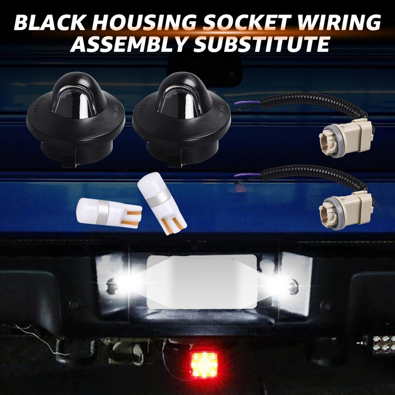 LED License Plate Light Kit with Bulb and Wiring for