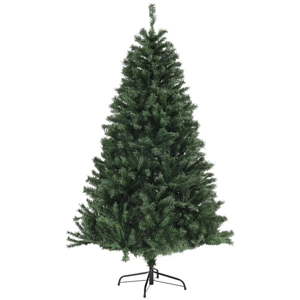 HOMCOM 6ft Artificial Christmas Tree, Xmas Tree with 1000 Branch