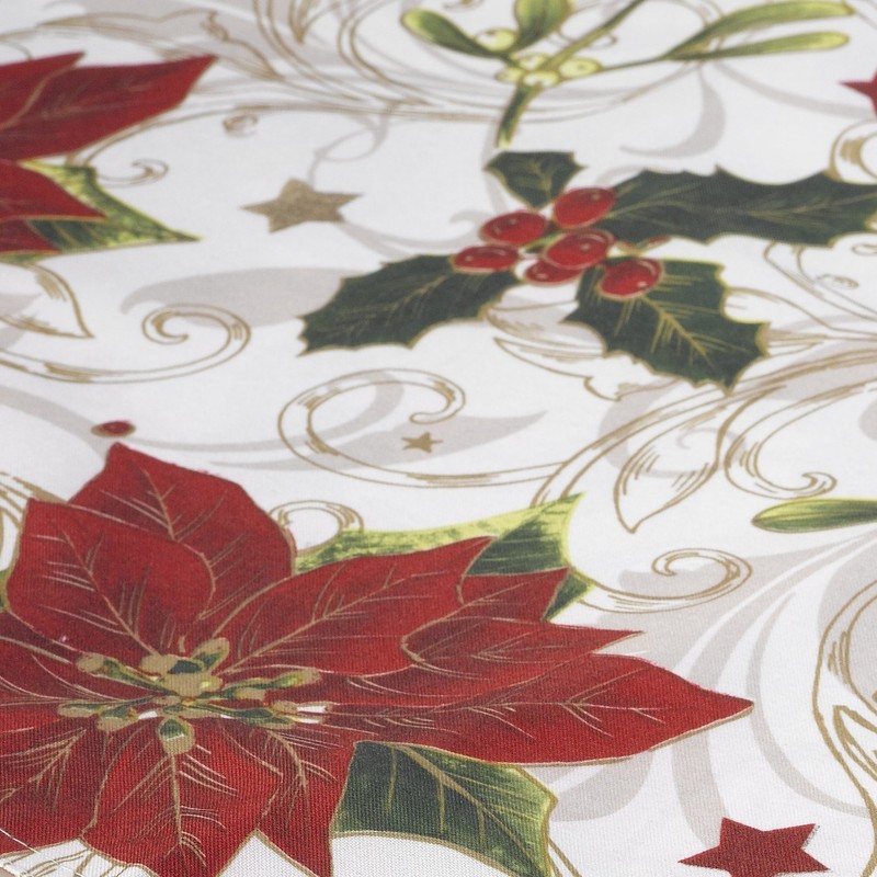 Christmas Table Runner Holly Poinsettia Xmas Dinner Party Festive Dining