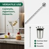 KGCGJVB 6Pcs Metal Cocktail Picks and Holder Reusable Stainless Steel
