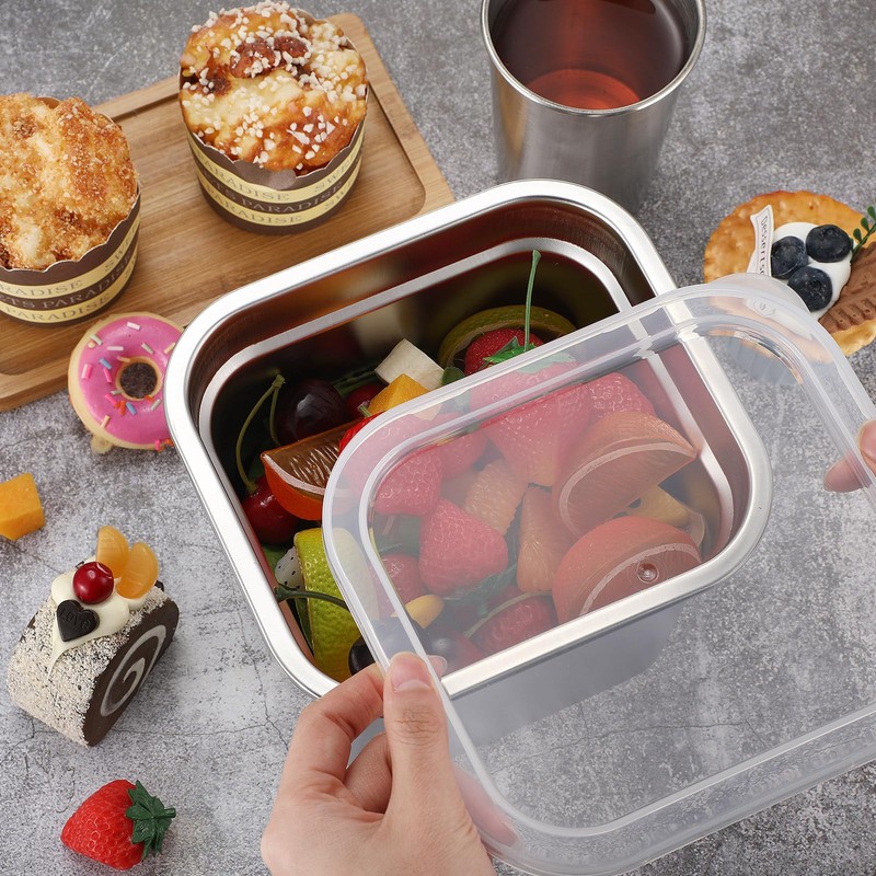Suttmin 8 Pcs 1/6 Size Hotel Steam Table Pans with