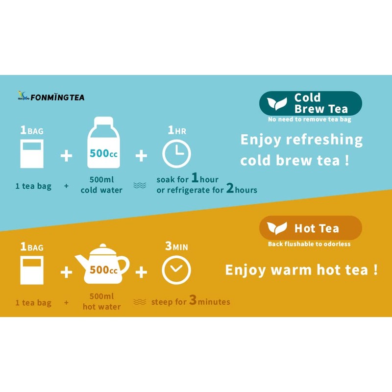 Fonming Tea Taiwan Jasmine Oolong Tea Individually Wrapped Tea Bags