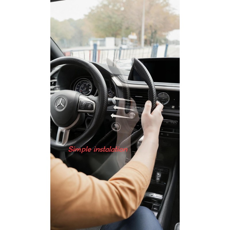 Honwor Enhance Your Drive: Non-Slip Carbon Fiber Steering Wheel Cover