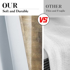 Tayney Brown Kitchen Curtains Grey Beige Window Curtains Valance and Tier Set 36 Inch, Modern Rod Pocket Short Tier Curtain, Abstract Art Small Cafe Curtains for Kitchen Decor