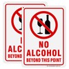 2PCS No Alcohol Beyond This Point Signs, 10x7Inches Aliminum No