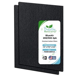 Breathe Naturally - Premium Carbon Filter Replacements Compatible with BlueAir 200/300 Series- Optimal Air Quality & Odor Control - Ideal for Home & Office Use (2 Carbon Filter Replacements)