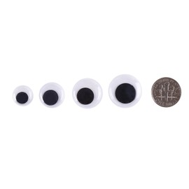 CCINEE Doll Eyes, Black Eyes, Movable Type, Doll Eyes, 0.5 inch (12 mm), 0.6 inch (15 mm), 0.7 inch (18 mm), 0.8 inches (20 mm), 4 Sizes for Paste Type, Approximately 200 Pieces
