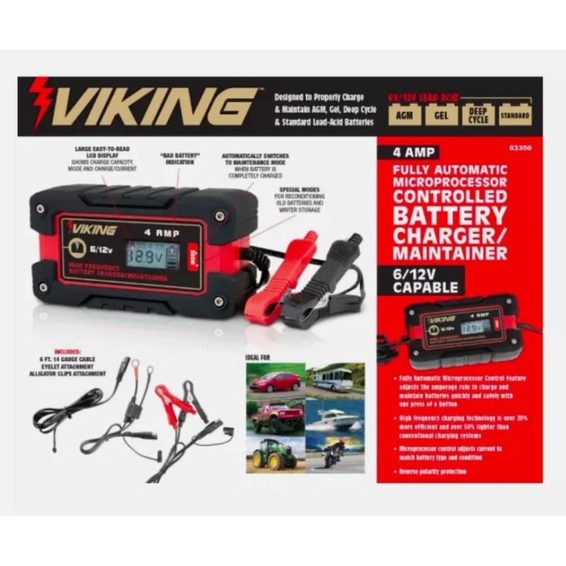 Viking 4 Amp Auto LCD Microprocessor Controlled High Frequency Battery