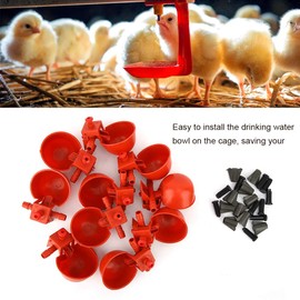 Haofy Pack of 10 Chicken Drinkers, Poultry Drinkers, Chicken Poultry Drinkers, Waterer Water Bowl, Cup, Drinking Waterer, Tool Cage Accessories