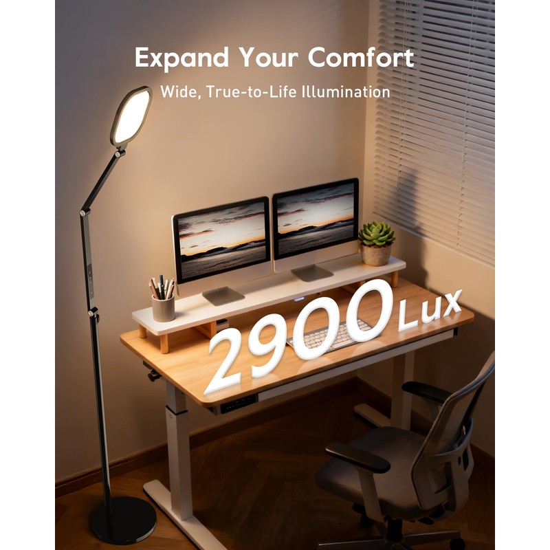 LED Floor Lamp for Office, 30 Lighting Modes Dimmable Standing