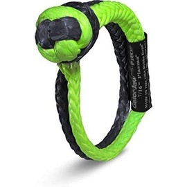 Bubba Rope Gator-Jaw Pro Synthetic Soft Shackle - Made in The USA (52,300LB Breaking Strength 7/16" Green & Black)