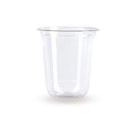 U Shape Clear Plastic Cup - Premium Disposable Drinkware, Perfect for Serving Beverages at Events, Parties, Weddings, and Everyday Use - Elegant and Durable Design (16 Oz)