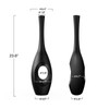 Rocendlor 23.6" Black Floor Vase – Donut-Shaped Oval Body with