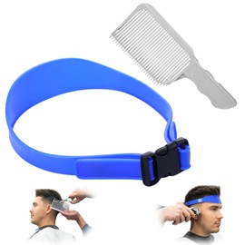 2 Pcs Gray Fade Comb and Blue Adjustable Hair Trimming Guide Set,Professional Blend Friend Fade Comb, Neckline Shaving Template, Hair Cutting Guide Tools DIY Homemade Clipper Set Salon Home