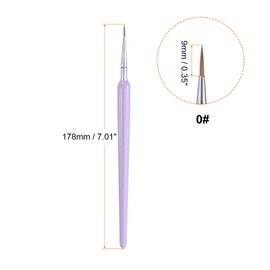 HARFINGTON - Pinceles de pintura con detalle de 9 mm, punta puntiaguda, de nailon para el cabello, pintura acrílica al óleo (0 #), morado