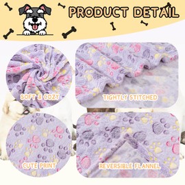 Rezutan Dog Blankets for Dogs, 3 Pack Large Blanket Medium Dog Cat Soft Fuzzy Blankets Washable,Comfort Flannel,Fuzzy Soft Blankets for Dogs,Pet Blanket,41 x 31 inch,Tan/Purple/Brown