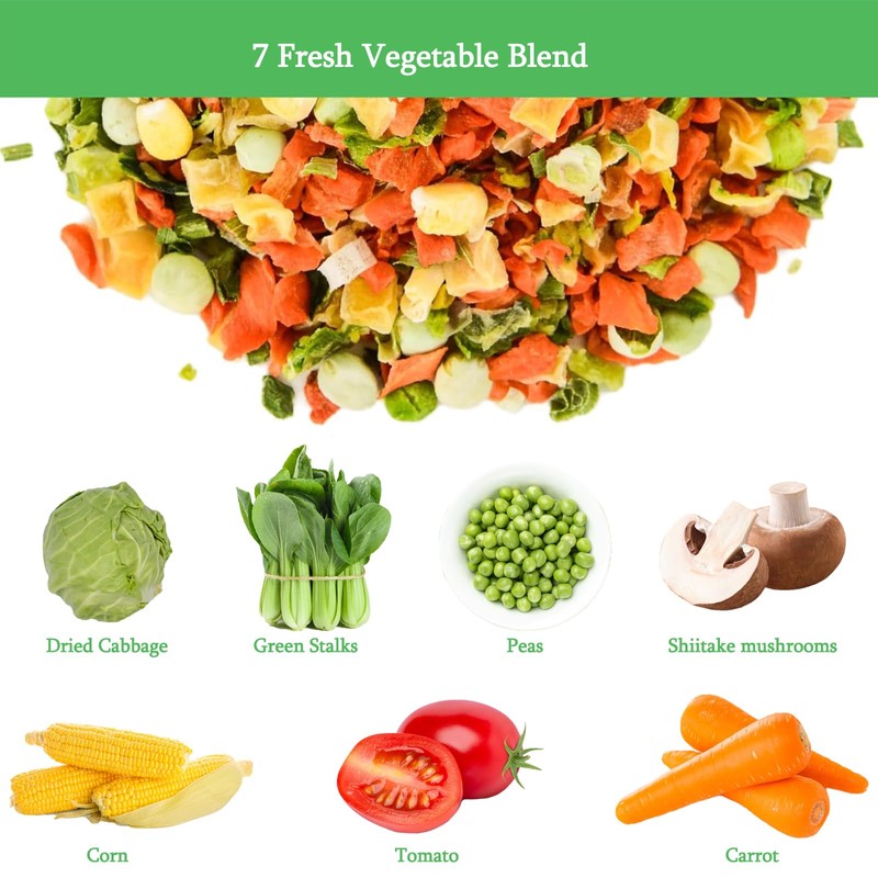 Freeze Dried Mixed Dehydrated Vegetables,Dried Ramen Toppings,Mix Of Carrots,Corn Kernels,Mushrooms,Sliced