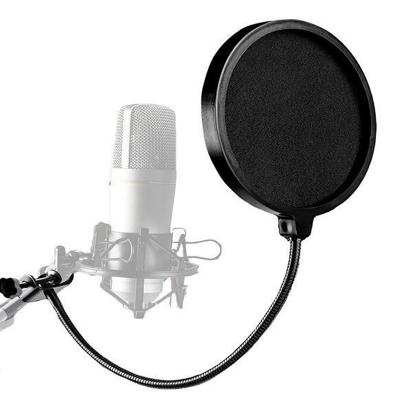 Microphone Pop Filter Double Layer Adjustable Angle for Studio Recording