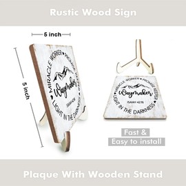 Inspirational Wood Sign Rustic Desk Decor Home Bathroom Desk Accessories Decorative Motivational Christian Religious Bible Verse Faith Decorations Office Supplies Cubicle Decor Shelf Table Plaque