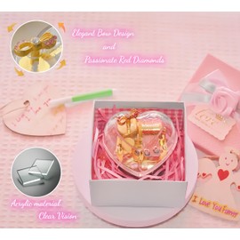 AUTMORAN Happy Birthday Music Box,Little Shape of Love Heart Wind Up Musical Boxes for Her,Mom,Dad,Women,Granddaughter.Gifts for Anniversary/Birthday/Christmas/Valentine's/Mother's/Father's Day.